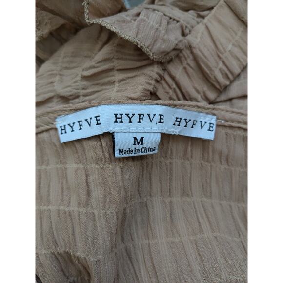 HYFVE Sz M ONLY ME Smocked Top With Dramatic Puffy, Flouncy Sleeves - Picture 5 of 6